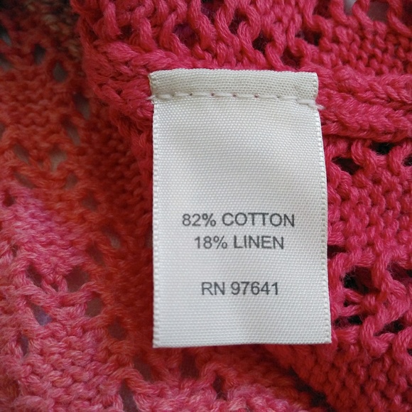 J.jill crochet sweater pink color block - Picture 5 of 6